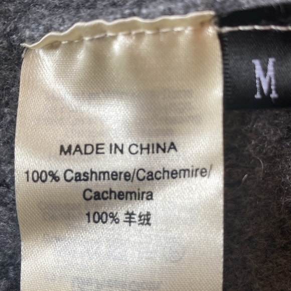 Pure cashmere M chunky heather grey funnel neck sweater. EUC - Picture 5 of 5